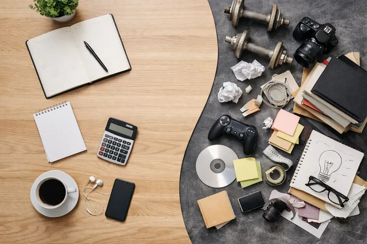 容易專注 v.s. 不容易專注的桌面