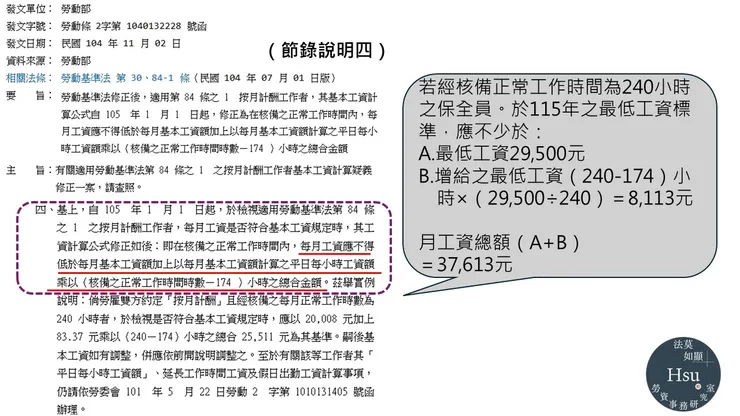 勞動部104.11.2勞動條2字第 1040132228 號函