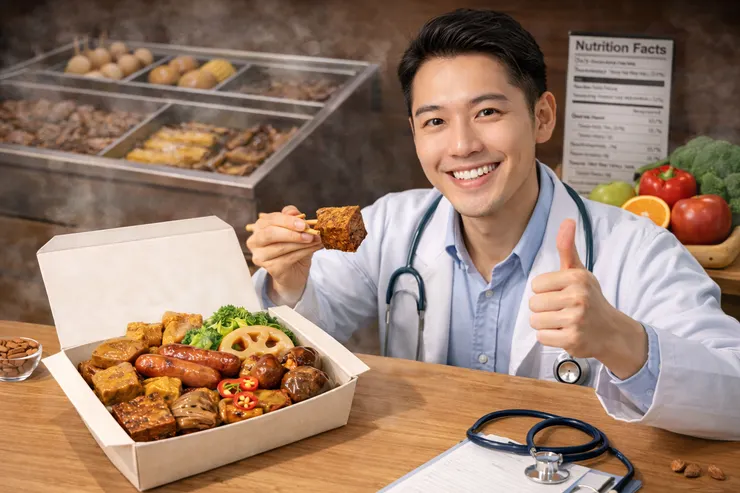 營養師宣傳加熱滷味示意