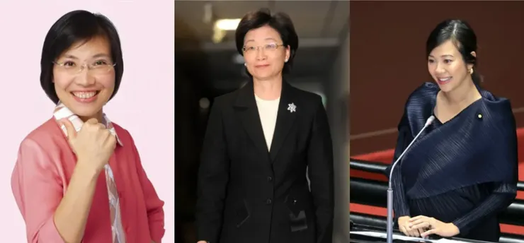 台灣前三名年輕副總統人選 ：（左）徐欣瑩、（中）王清峰、（右）吳欣盈