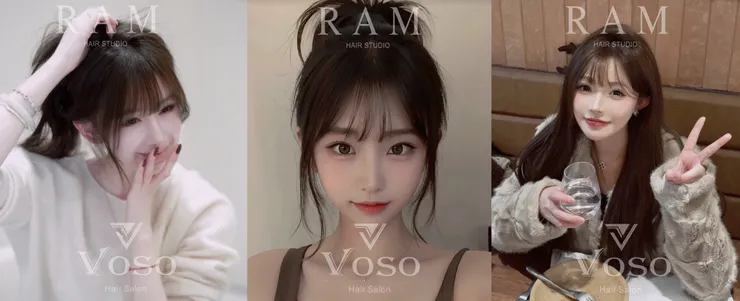 高雄美髮推薦 VOSOHAIR 與 RAMHAIR：韓系空氣瀏海，輕盈髮絲修飾長臉，縮短視覺比例