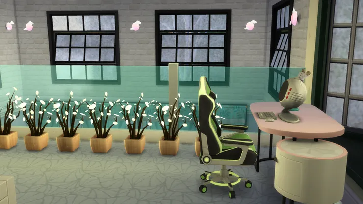 我跟原本房子一樣，「閣樓」擺放了書桌。