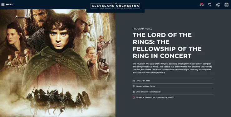 圖片擷取自《Blossom Music Festival》｜The Cleveland Orchestra performance schedule