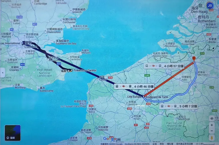 【今天的移動行程，看這張圖就知道怡青所說行程安排不順的意思了！】