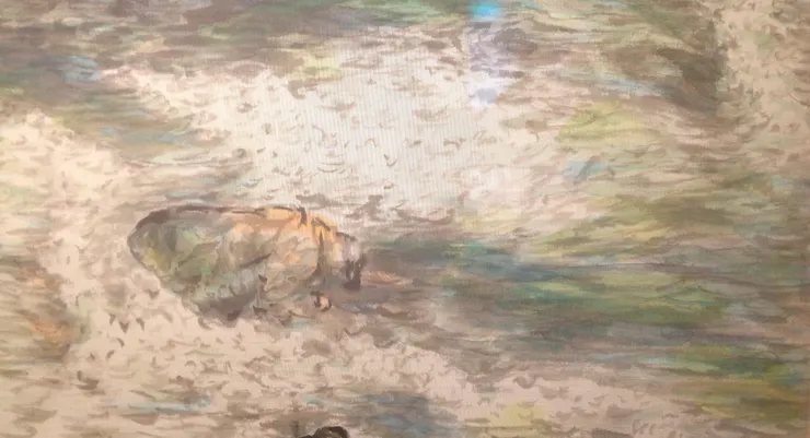 〈清流激湍／湍流清溪〉局部－流水