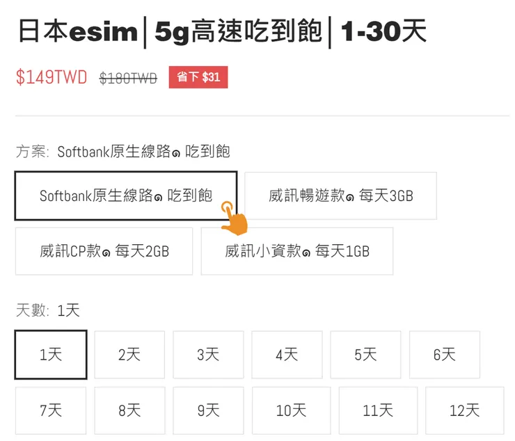 威訊日本 eSIM SoftBank 訊號測試 使用折扣碼購買享有真正低延遲的高速上網品質