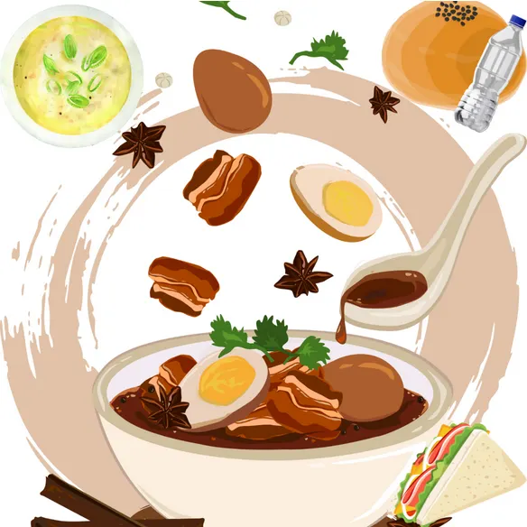 薑汁燒紅山豬肉~CANVA素材