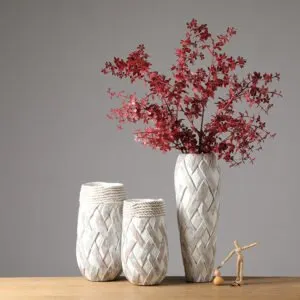 竹籬編排花瓶插花