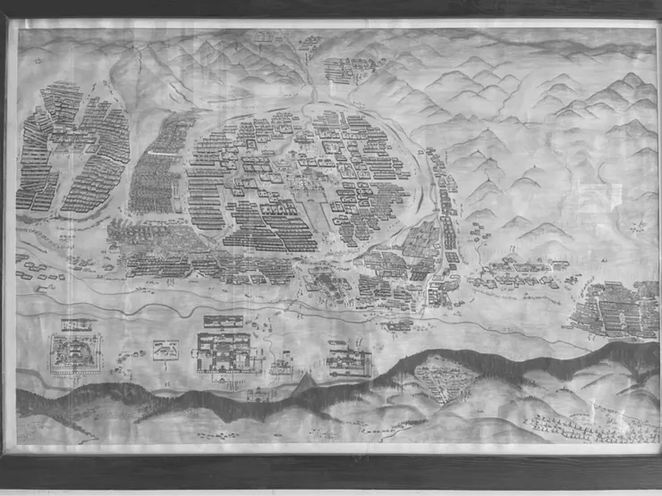 19-20世紀之交的庫倫地圖，展示於興仁寺