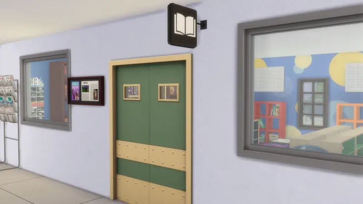 圖書館的門上當然有書的標誌。