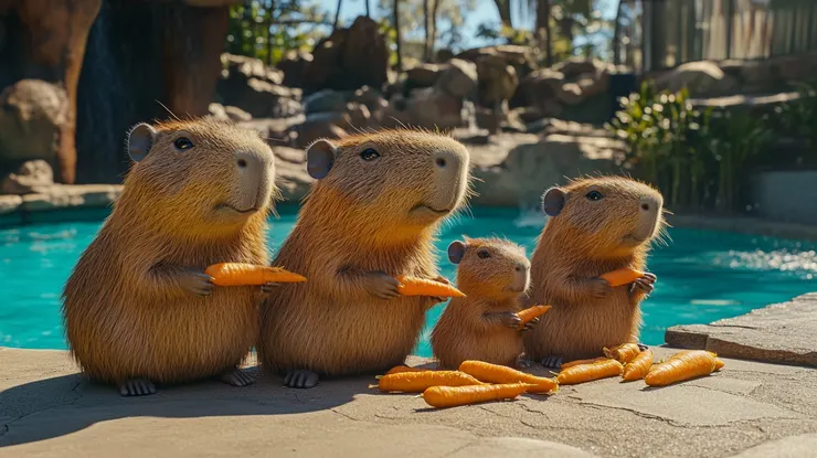 運動後，大家一起啃胡蘿蔔來補充體力吧．