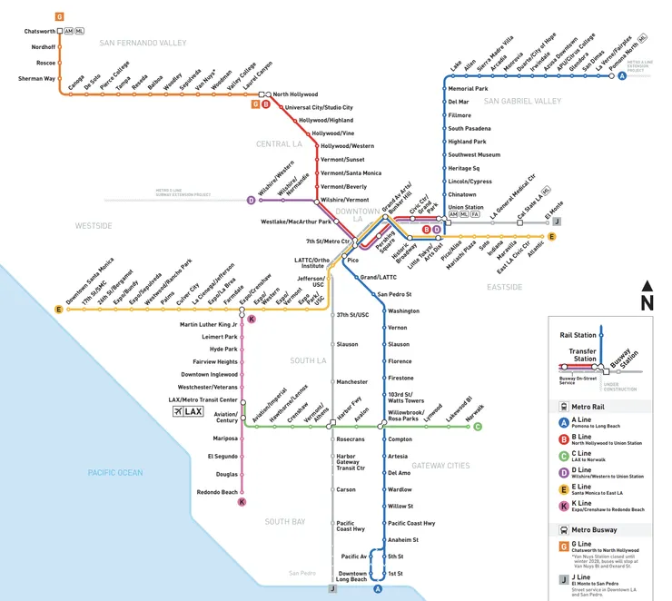 鐵路和公車專用道（Go Metro）地圖