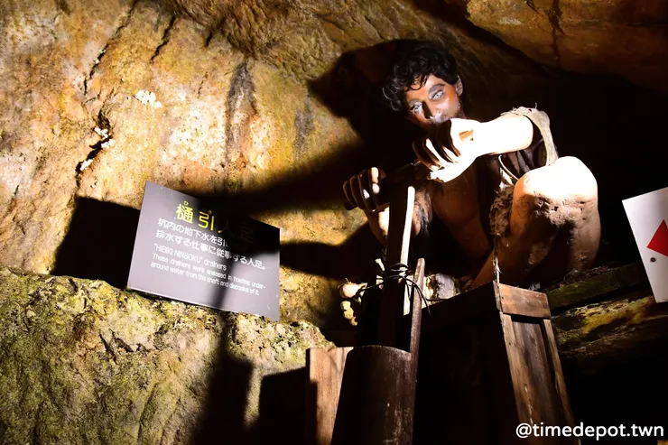 模擬江戶時代進行排水工作的假人