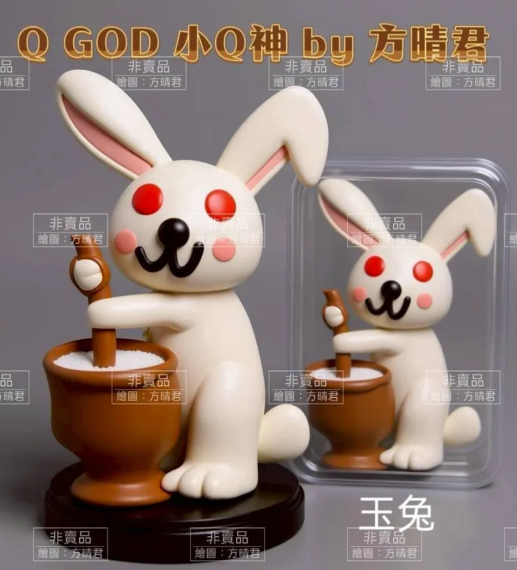 就是因為被退了一堆圖，我就只好拉一些小神明了，也不知道玉兔是不是，但衪能在月亮上搗藥，也是個小神吧。