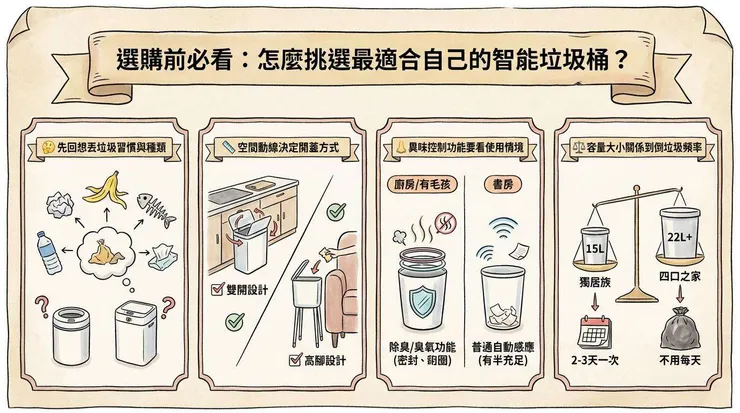 選購前必看：怎麼挑選最適合自己的智能垃圾桶？