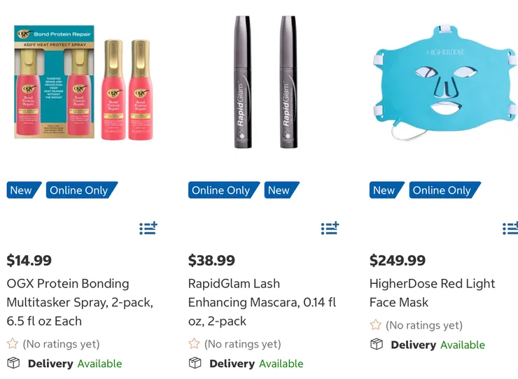 OGX 蛋白質鍵結多效噴霧、RapidGlam 豐盈睫毛膏、HigherDose 紅光面罩。
