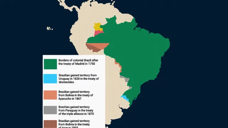 綠色部分是十八世紀中期葡屬美洲的疆域