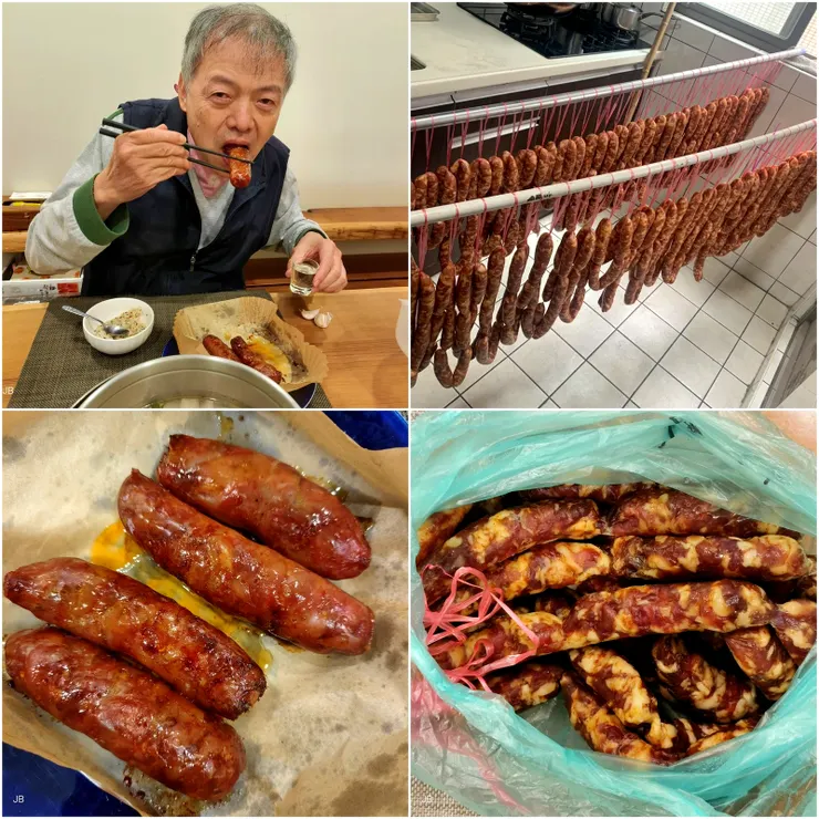 【老田每年臘月冬至後灌的香腸，配方早年得自一八旬老奶奶，再經多年實作調配鹹辣，已臻化境，吃過就回不去了！】