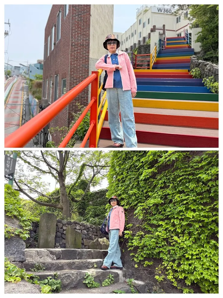 爬上彩色階梯有秘境喔!