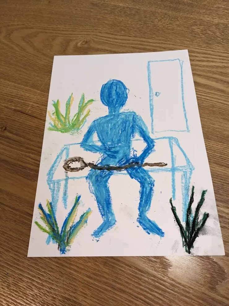 我在展間的畫桌畫下了現在的心境,這段路我也走了好多年了