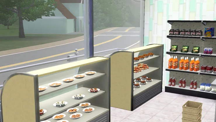 很多便利的窗戶都貼著宣傳海報，我這家沒有，通透得看到店面每個角落。