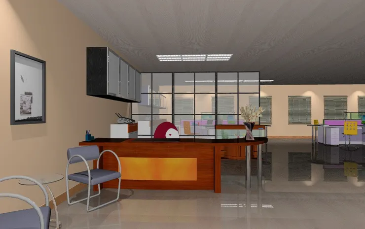 接待處小姐這關總是很難過--坐下等等吧。