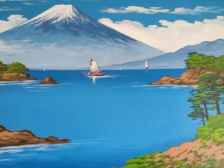 門口處的富士山景