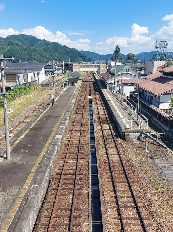 從上往下拍飛驒古川火車站