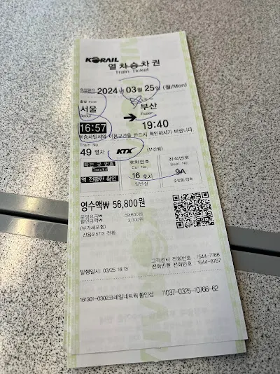 車票!上面有日期、時間、車號、座位號。月台的話上面指示說要看大螢幕。