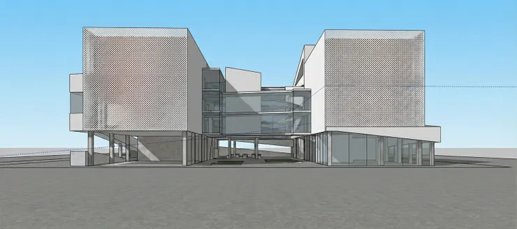 SketchUp architectural model prepared for AI render architecture visualization workflow