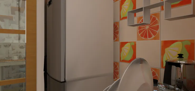 雪櫃是這裏最大的家電，只能放在這裏。很多家庭都這樣。