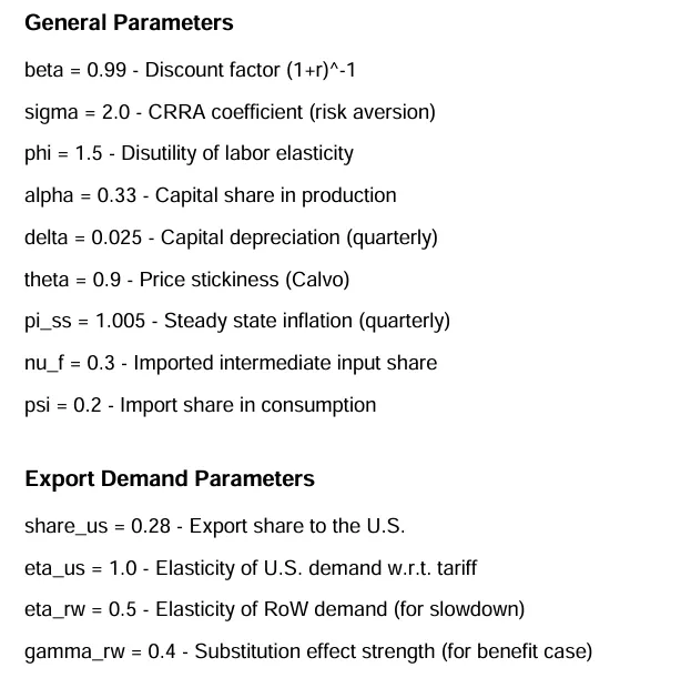 一般參數與出口參數的設定