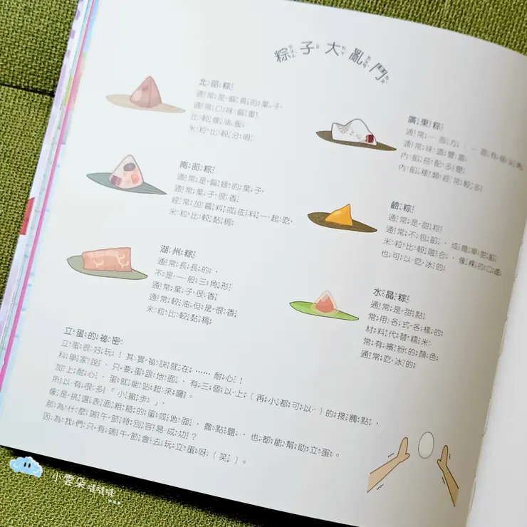繪本最後，不忘把各種粽子特色簡單介紹一下，看完有趣的內容還能長知識。