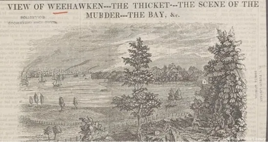 新澤西州霍伯肯的謀殺現場。照片取自The New York Public Library Digital Collections.