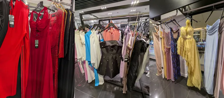 埃及的禮服店裡售賣的各種款式禮服