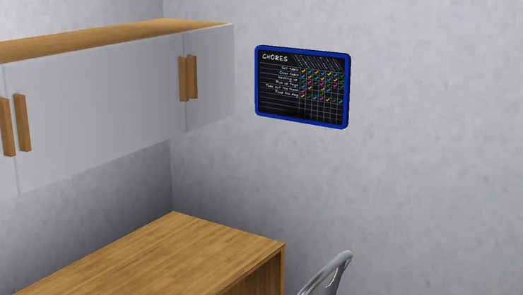 牆面除了這塊板便沒掛其他東西，辦公室應該很簡潔。