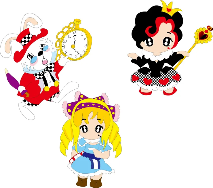 兔子先生、皇后、愛麗絲