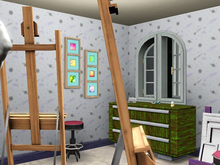 牆上掛的都是學生的作品。