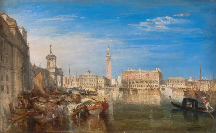 Bridge of Sighs, Ducal Palace and Custom-House, Venice: Canaletto, 1833, Joseph Mallord William Turner