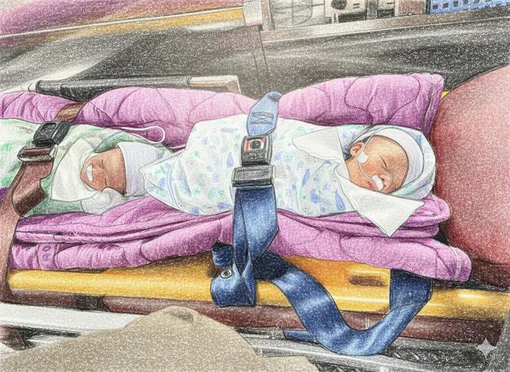 救護車上插著小豬鼻子的樂多