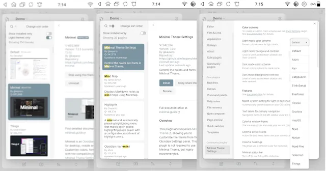 安裝Minimal主題及Minimal Theme Setings外掛與Eink模式位置