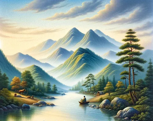 心有山水不造作，靜而不爭遠是非