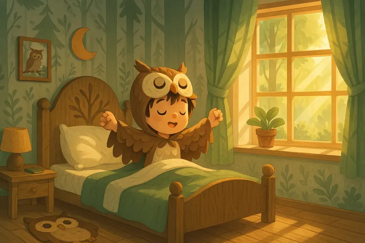 早起的凹窩君 by Copilot