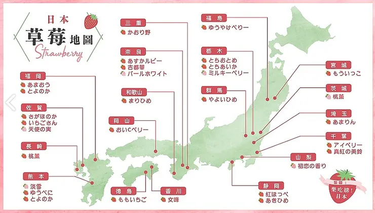 以近年受矚目的品種及其主要產地繪製