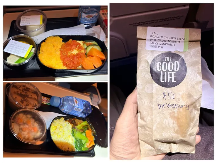 每段航程各包含一頓正餐和一頓輕食，特殊餐先送餐有標示。