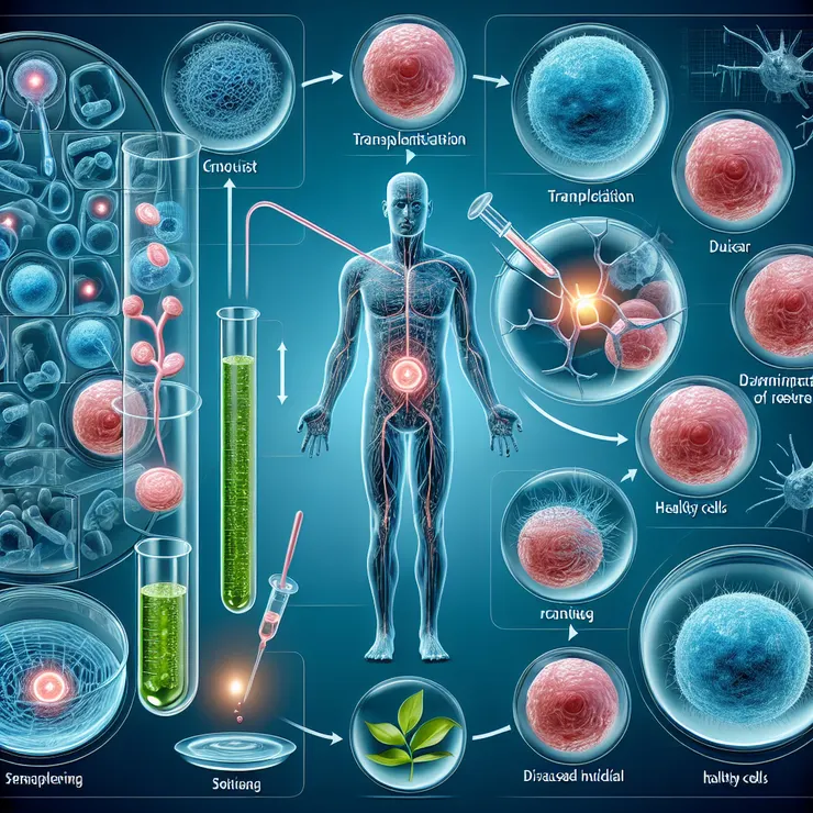 健康的細胞在實驗室環境中被培養和提取,然後被移植到病患體內,以替換受損或因疾病而失效的細胞。細胞治療被用於治療一系列的疾病或損傷,其中可能需要恢復或替換人體自身的細胞功能。
