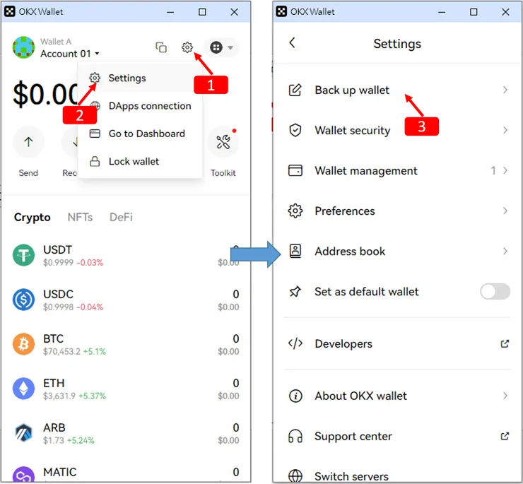 OKX｜WEB3錢包，建立及備份，使用教學