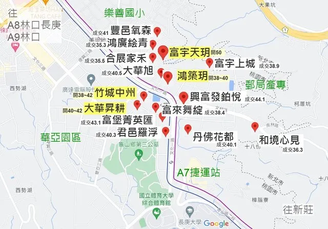 圖／Google地圖，製圖／5168實價登錄比價王