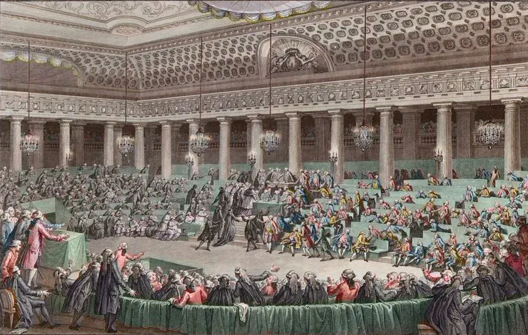 French revolution - The National Assembly Renounces all Privileges, 4th August 1789, engraved by Helman - Assemblee