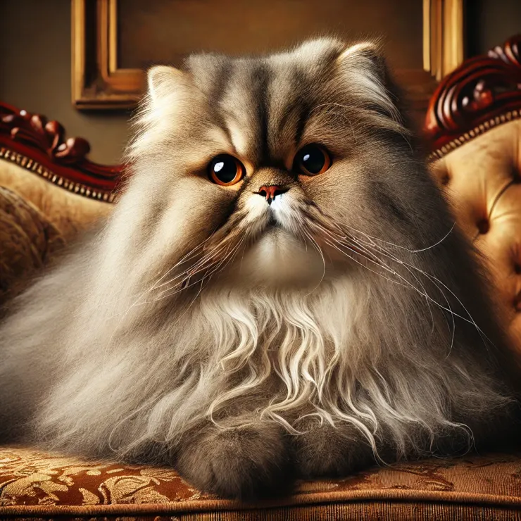 圖一:優雅的波斯貓,展示其豐厚的毛皮和典型的圓臉特徵